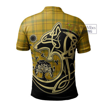 Houston Tartan Polo Shirt with Family Crest Celtic Wolf Style