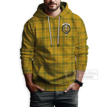 Houston Tartan Hoodie with Family Crest and Bearded Skull Holding Bottles of Whiskey