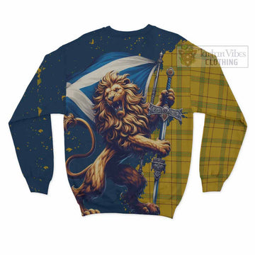 Houston Tartan Family Crest Sweatshirt with Scottish Majestic Lion