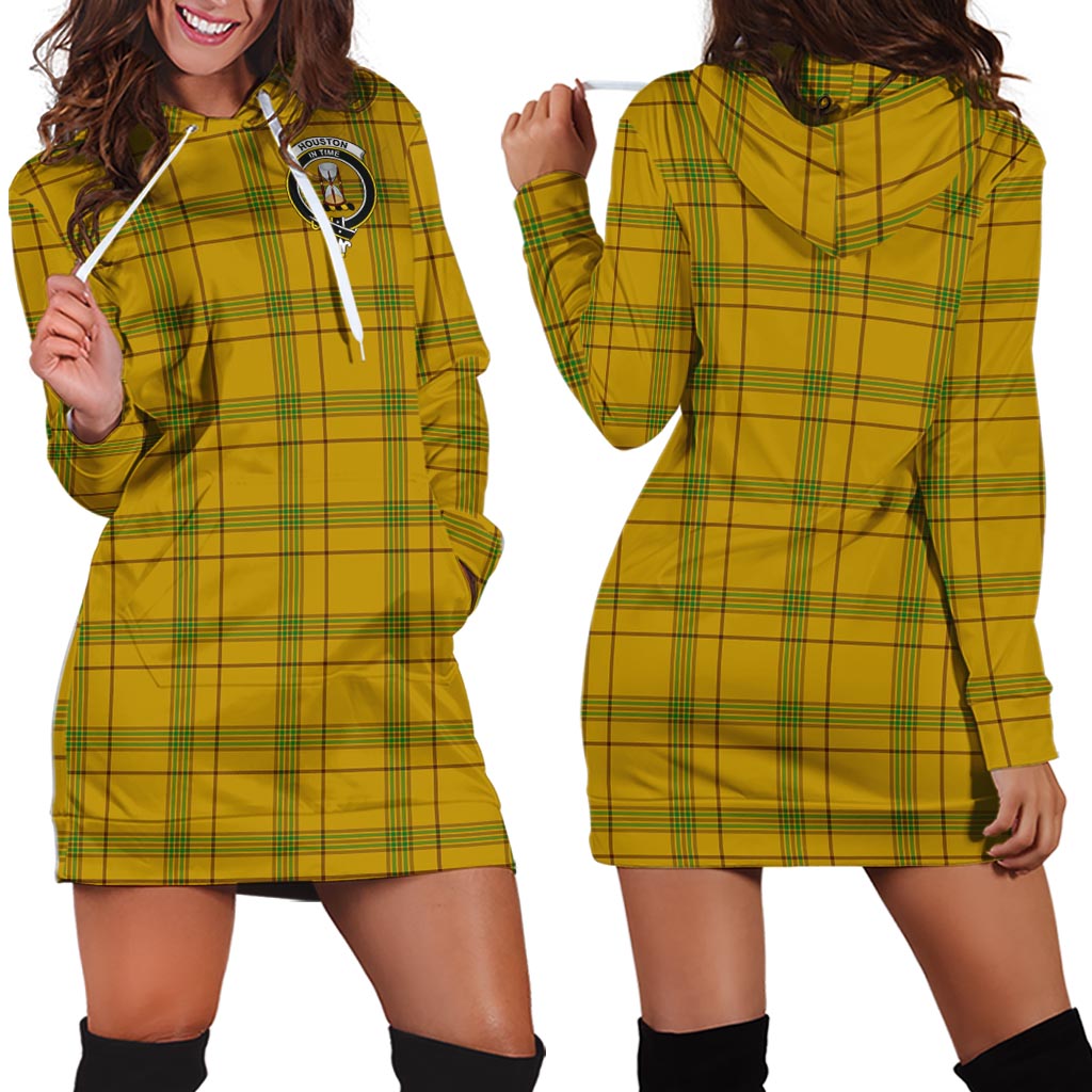 Houston Tartan Hoodie Dress with Family Crest - Tartan Vibes Clothing