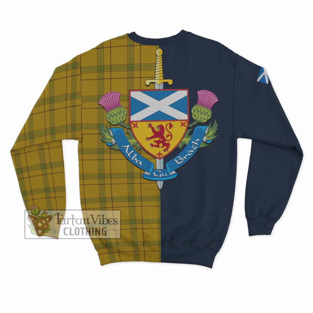 Tartan Vibes Clothing Houston Tartan Sweatshirt with Scottish Lion Royal Arm Half Style