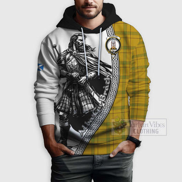 Houston Tartan Clan Crest Hoodie with Highlander Warrior Celtic Style