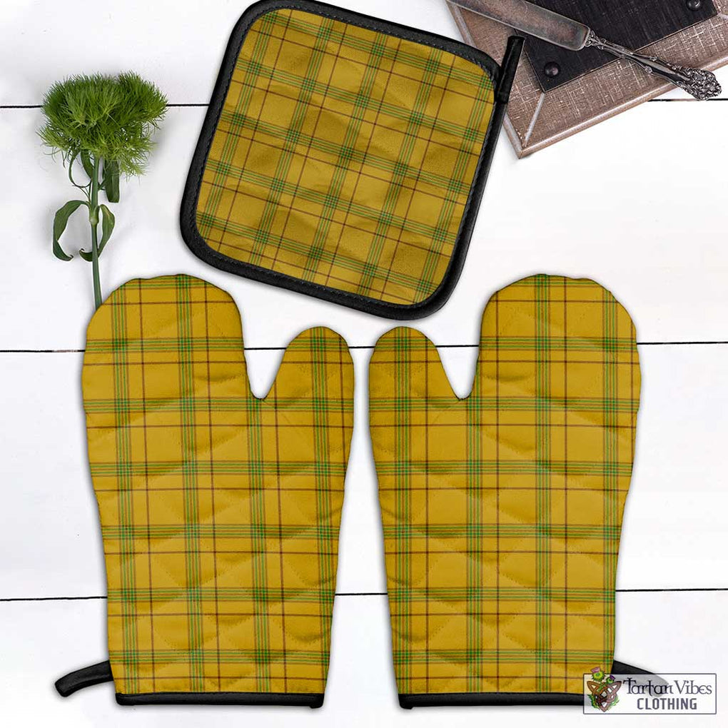 Houston Tartan Combo Oven Mitt & Pot-Holder Combo 1 Oven Mitt & 1 Pot-Holder Black - Tartan Vibes Clothing