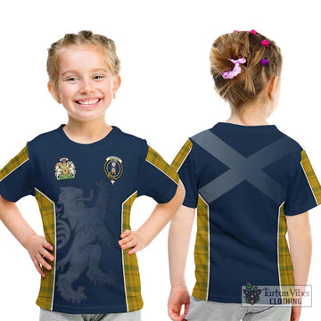 Houston Tartan Kid T-Shirt with Family Crest and Lion Rampant Vibes Sport Style