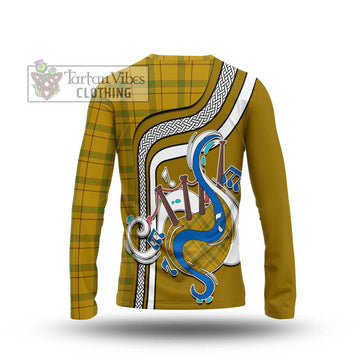 Houston Tartan Long Sleeve T-Shirt with Epic Bagpipe Style