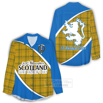 Houston Family Crest Tartan Women's Casual Shirt Celebrate Saint Andrew's Day in Style