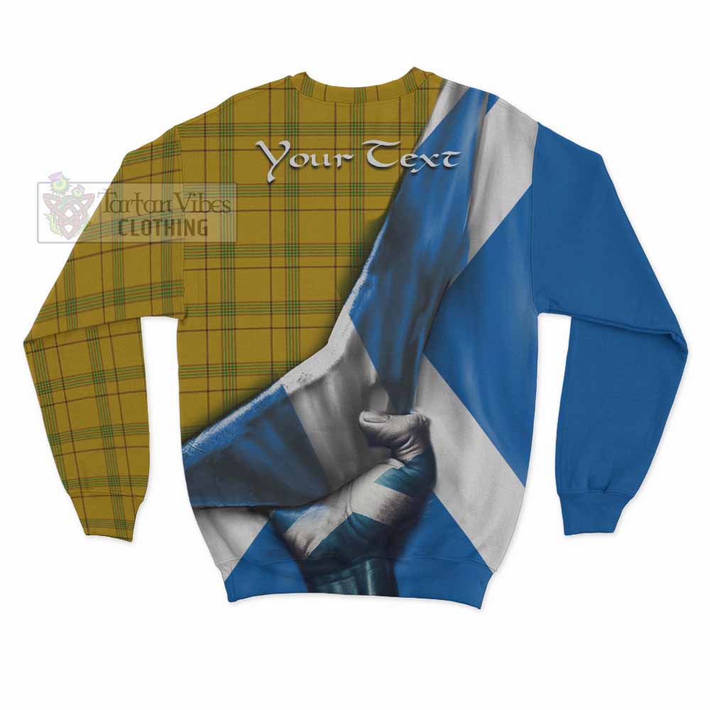 Tartan Vibes Clothing Houston Tartan Sweatshirt with Family Crest Scotland Patriotic Style