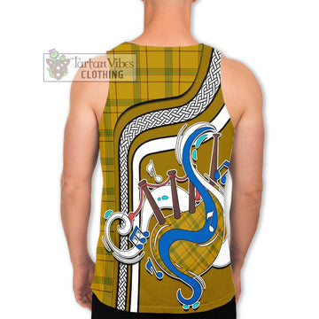 Houston Tartan Men's Tank Top with Epic Bagpipe Style