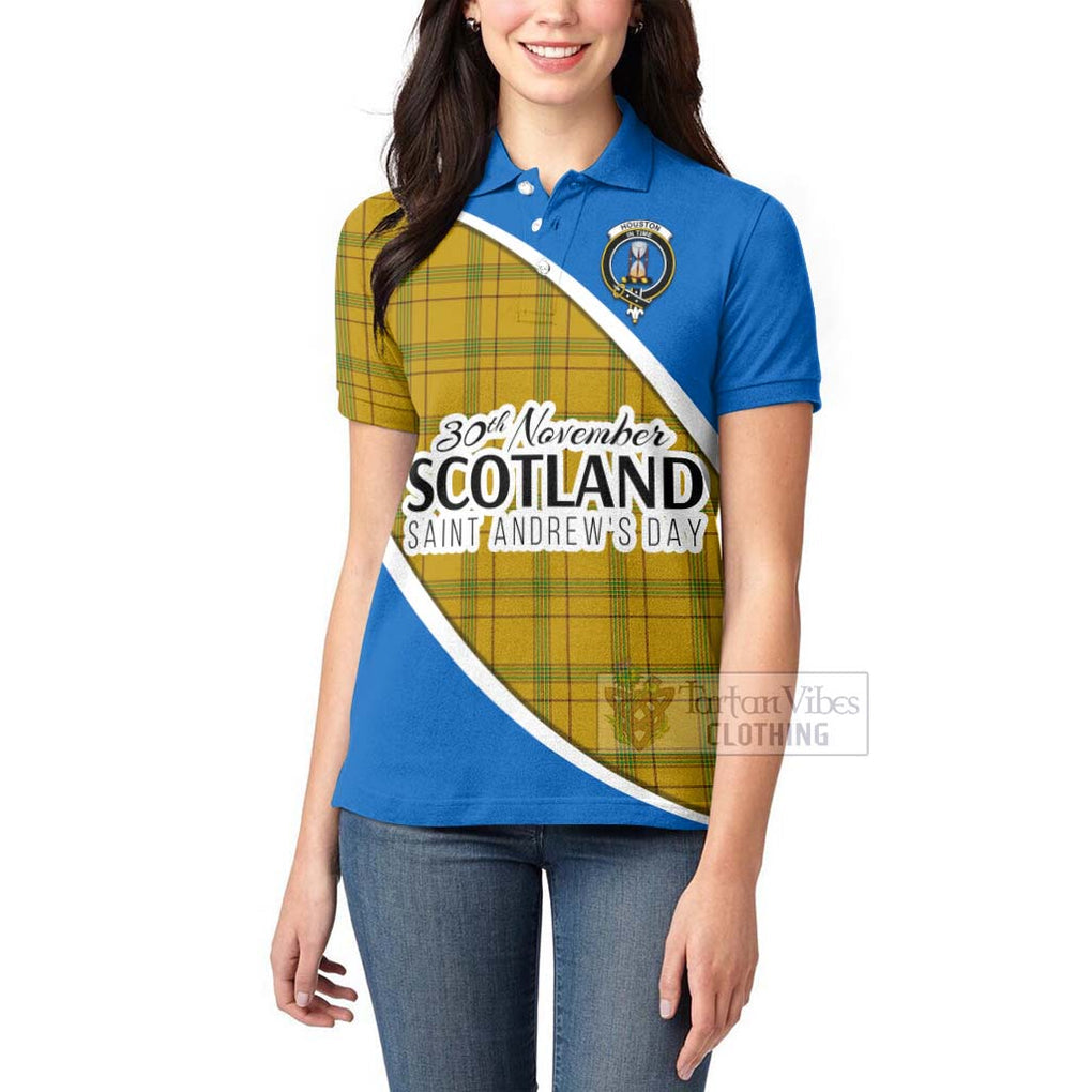 Tartan Vibes Clothing Houston Family Crest Tartan Women's Polo Shirt Celebrate Saint Andrew's Day in Style