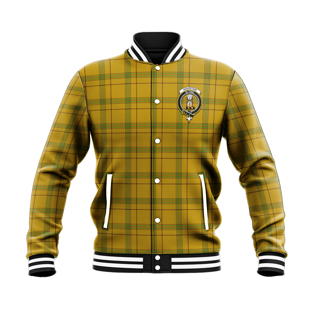 Houston Tartan Baseball Jacket with Family Crest - Tartan Vibes Clothing