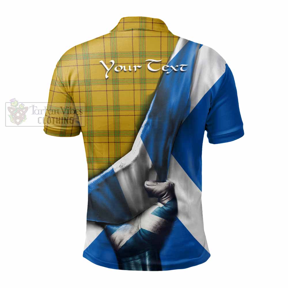 Tartan Vibes Clothing Houston Tartan Polo Shirt with Family Crest Scotland Patriotic Style