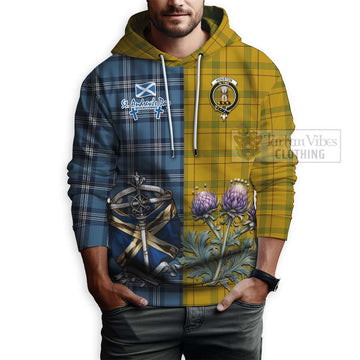 Houston Tartan Hoodie Happy St. Andrew's Day Half Tartan Style