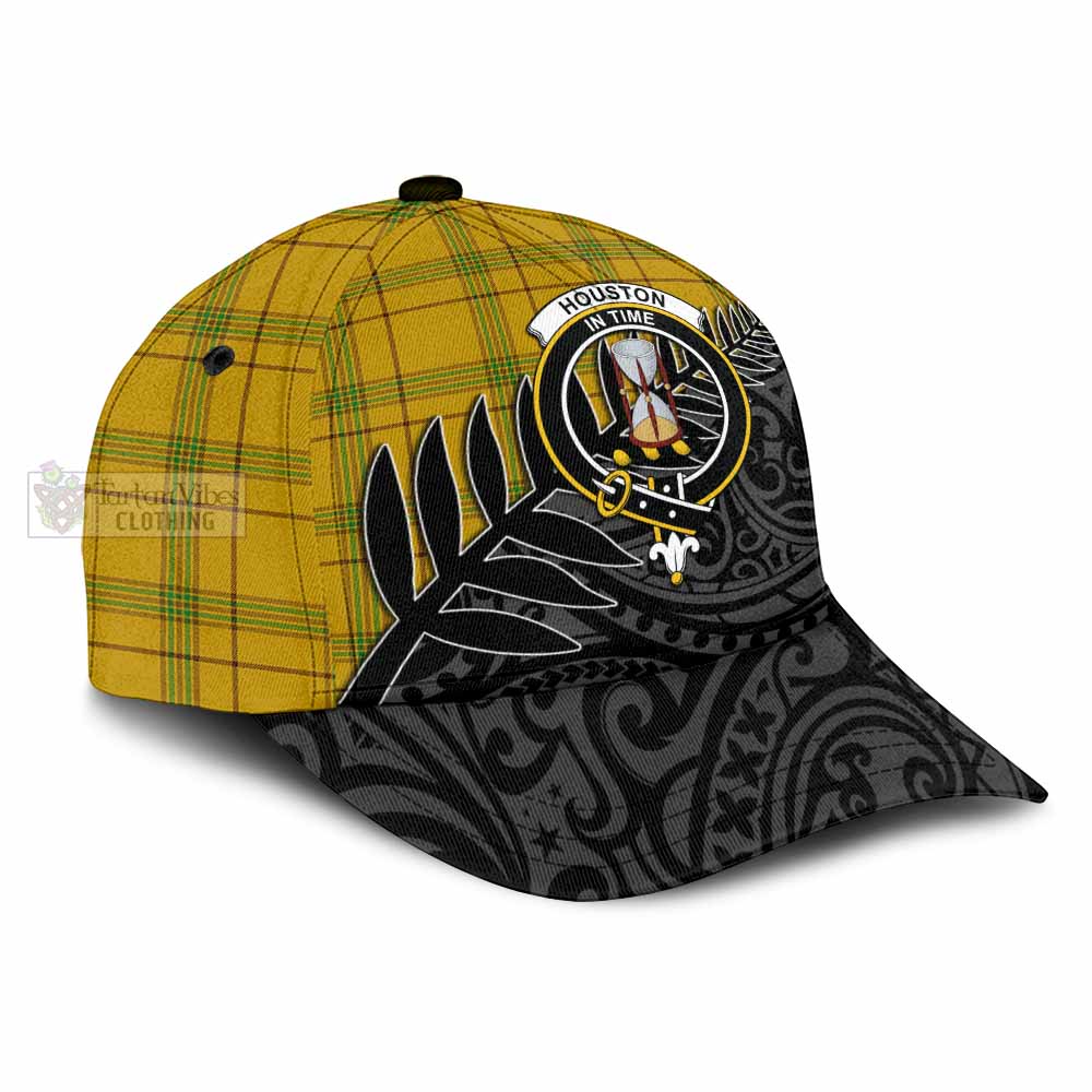 Tartan Vibes Clothing Houston Tartan Classic Cap with New Zealand Silver Fern Half Style