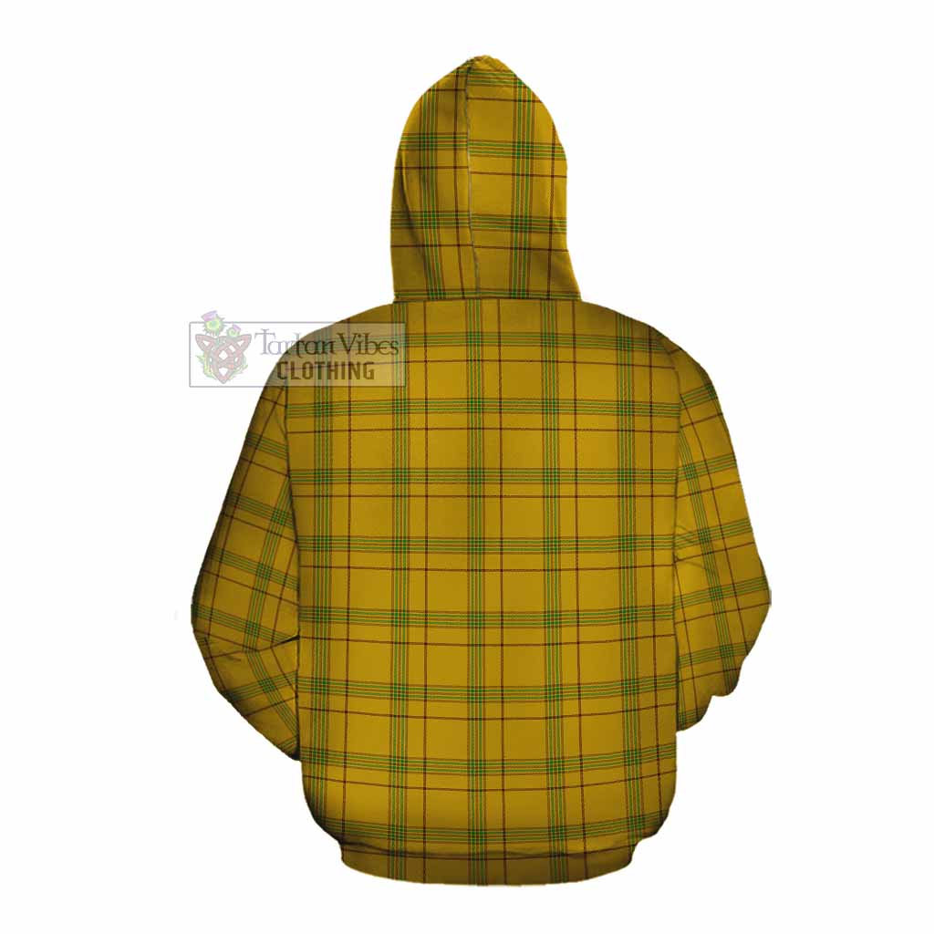 Tartan Vibes Clothing Houston Tartan Cotton Hoodie with Family Crest DNA In Me Style