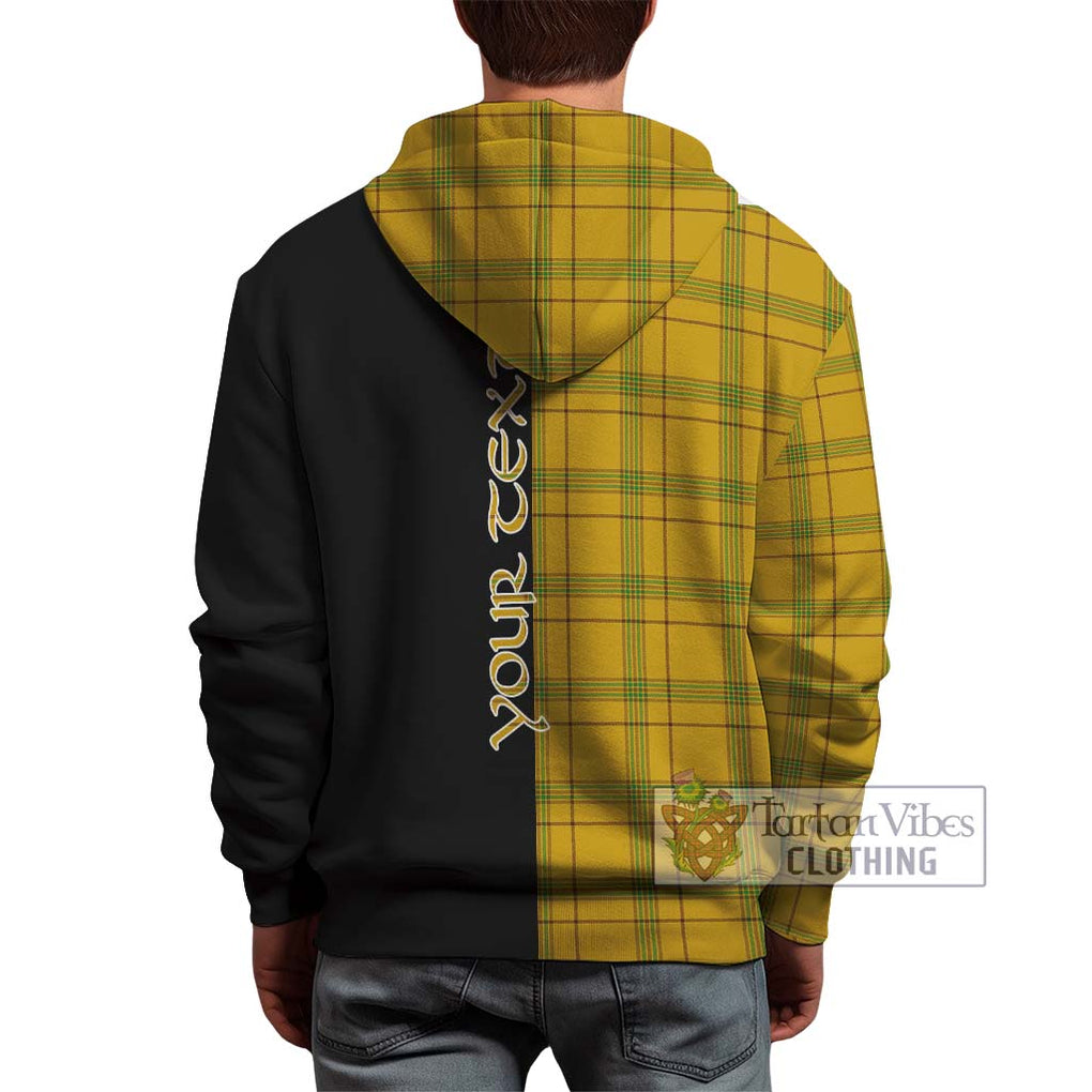 Houston Tartan Hoodie with Family Crest and Half Of Me Style - Tartanvibesclothing Shop