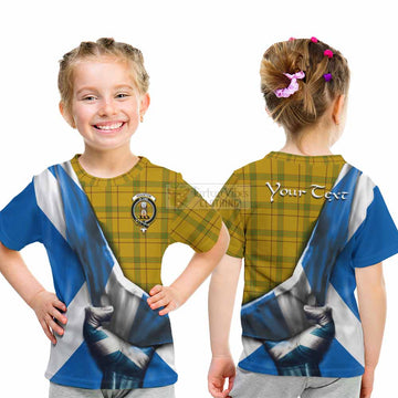 Houston Tartan Kid T-Shirt with Family Crest Scotland Patriotic Style