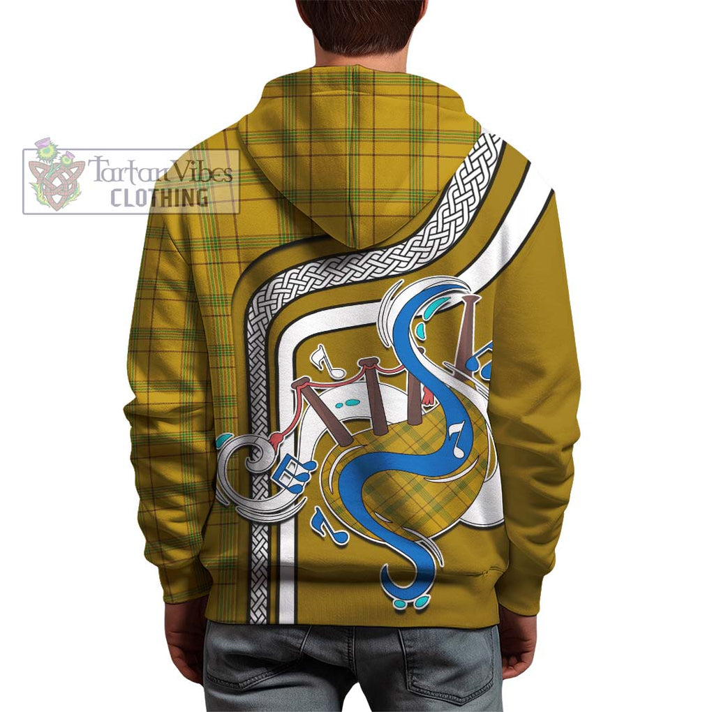 Houston Tartan Hoodie with Epic Bagpipe Style - Tartanvibesclothing Shop