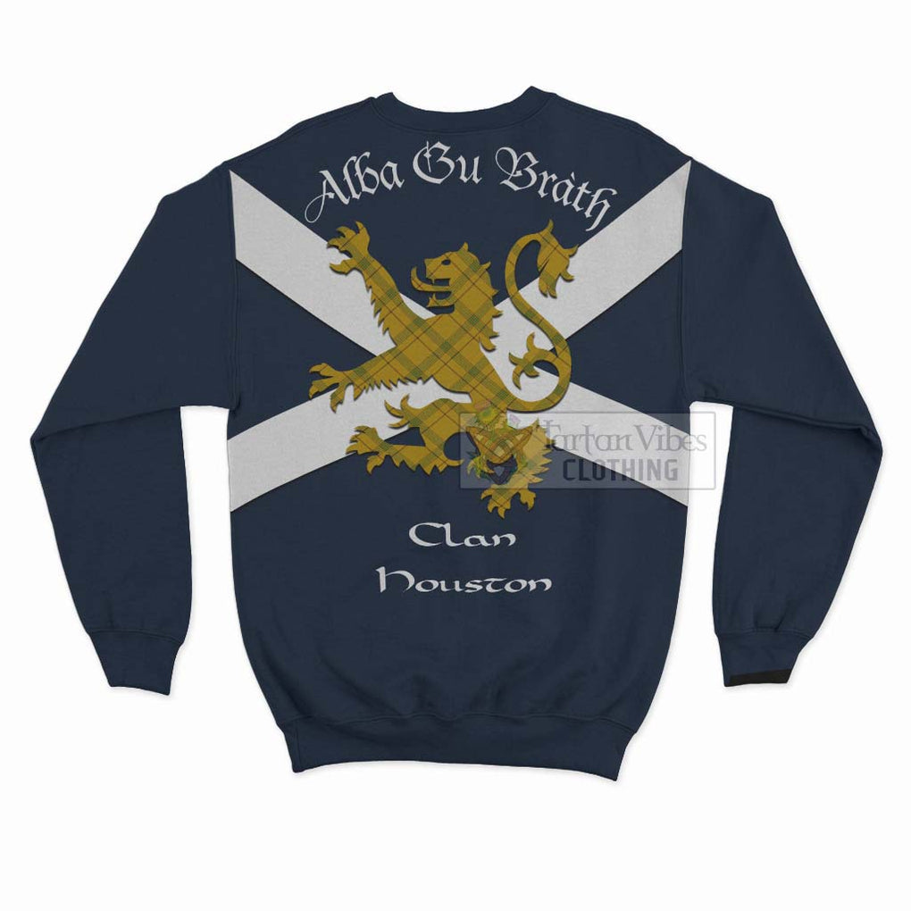 Tartan Vibes Clothing Houston Tartan Lion Rampant Sweatshirt – Proudly Display Your Heritage with Alba Gu Brath and Clan Name