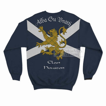 Houston Tartan Lion Rampant Sweatshirt  Proudly Display Your Heritage with Alba Gu Brath and Clan Name