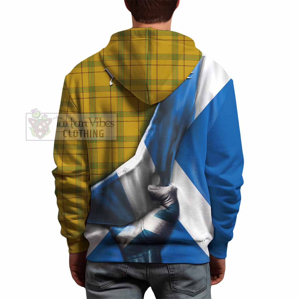 Tartan Vibes Clothing Houston Tartan Hoodie with Family Crest Scotland Patriotic Style