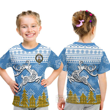 Houston Clan Christmas Kid T-Shirt Celtic Reindeer Style