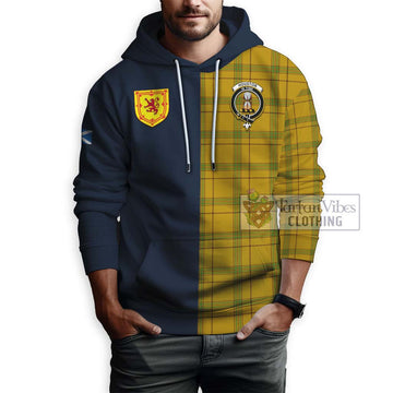 Houston Tartan Hoodie Alba with Scottish Lion Royal Arm Half Style