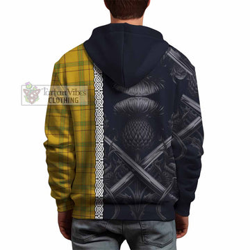 Houston Tartan Hoodie with Family Crest Cross Sword Thistle Celtic Vibes