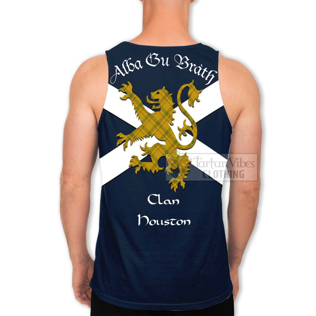 Tartan Vibes Clothing Houston Tartan Lion Rampant Men's Tank Top – Proudly Display Your Heritage with Alba Gu Brath and Clan Name