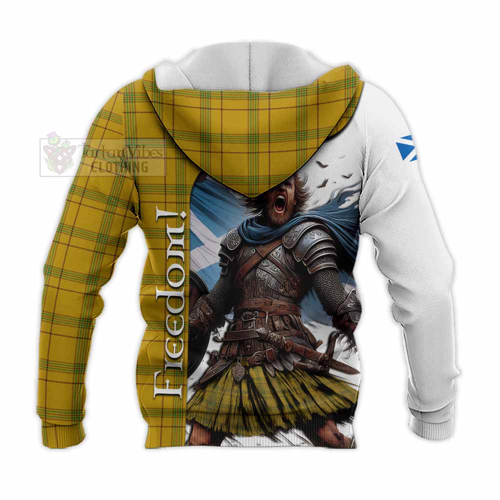 Tartan Vibes Clothing Houston Crest Tartan Knitted Hoodie Inspired by the Freedom of Scottish Warrior