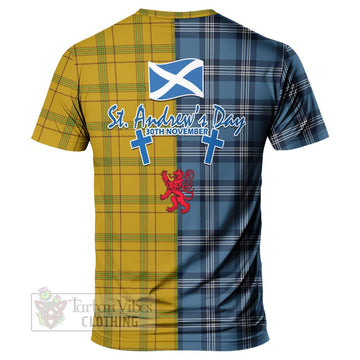 Houston Tartan T-Shirt Happy St. Andrew's Day Half Tartan Style