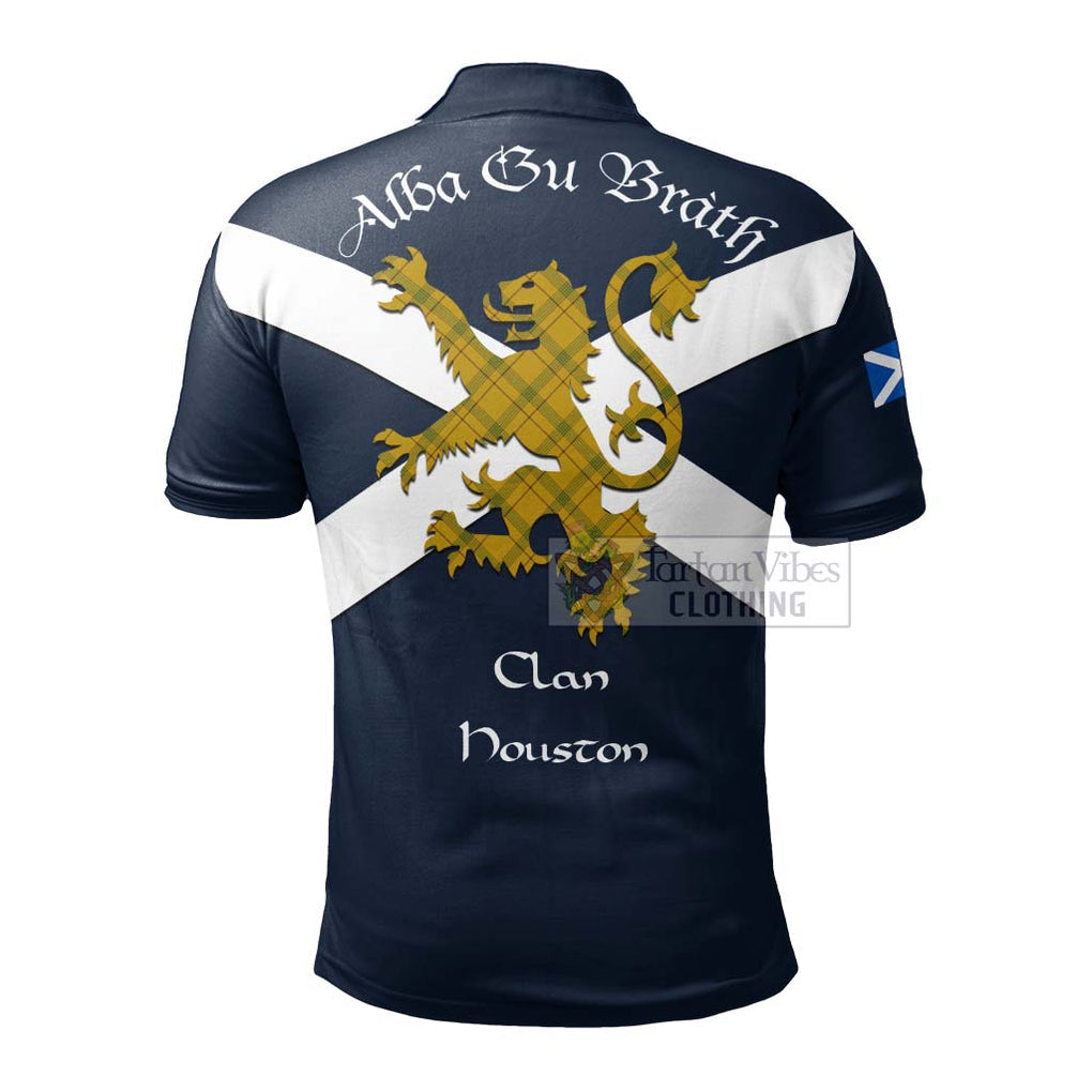 Tartan Vibes Clothing Houston Tartan Lion Rampant Polo Shirt – Proudly Display Your Heritage with Alba Gu Brath and Clan Name