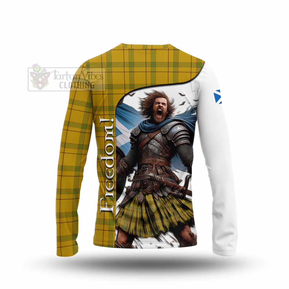 Tartan Vibes Clothing Houston Crest Tartan Long Sleeve T-Shirt Inspired by the Freedom of Scottish Warrior