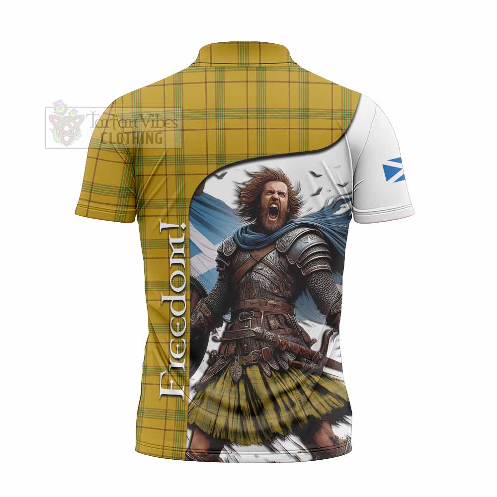 Tartan Vibes Clothing Houston Crest Tartan Zipper Polo Shirt Inspired by the Freedom of Scottish Warrior