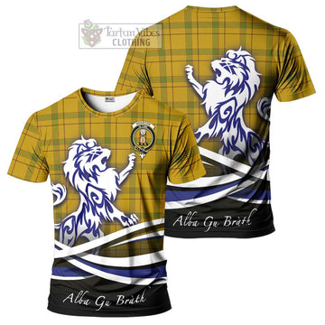 Houston Tartan Cotton T-shirt with Alba Gu Brath Regal Lion Emblem