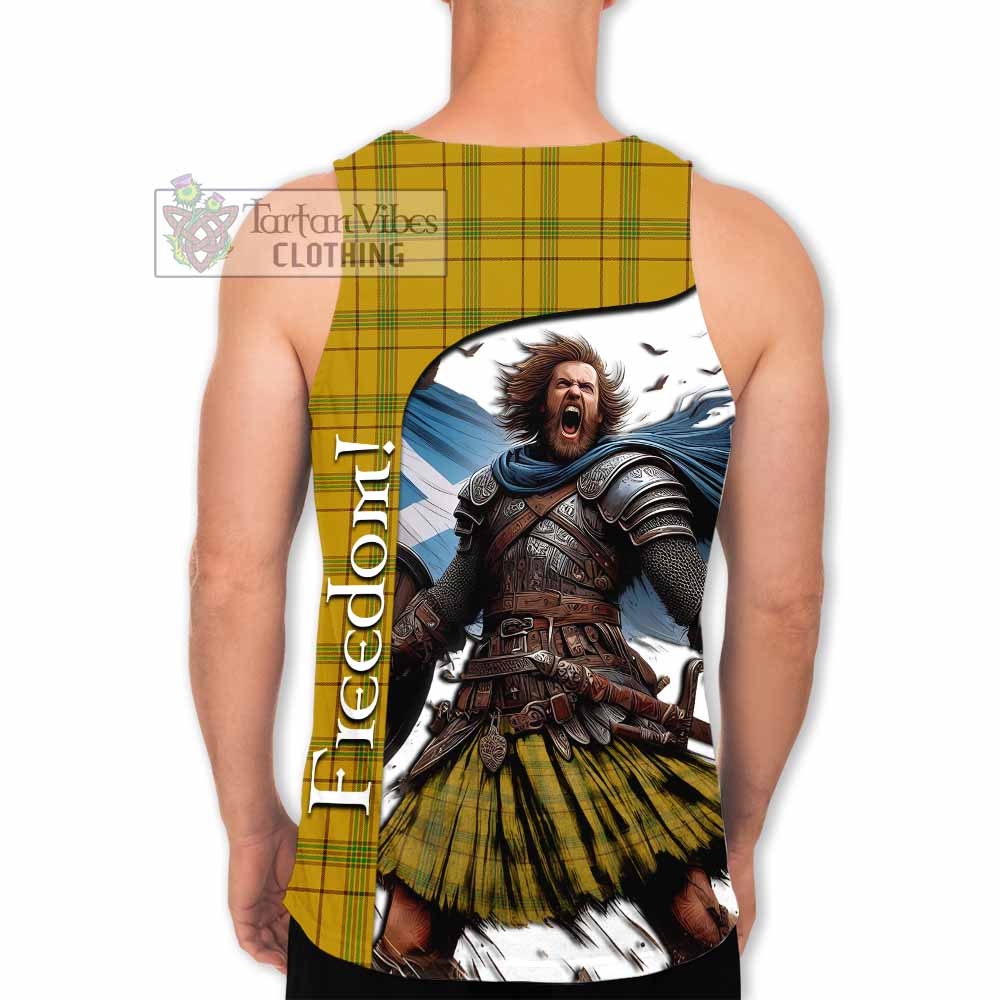 Tartan Vibes Clothing Houston Crest Tartan Men's Tank Top Inspired by the Freedom of Scottish Warrior