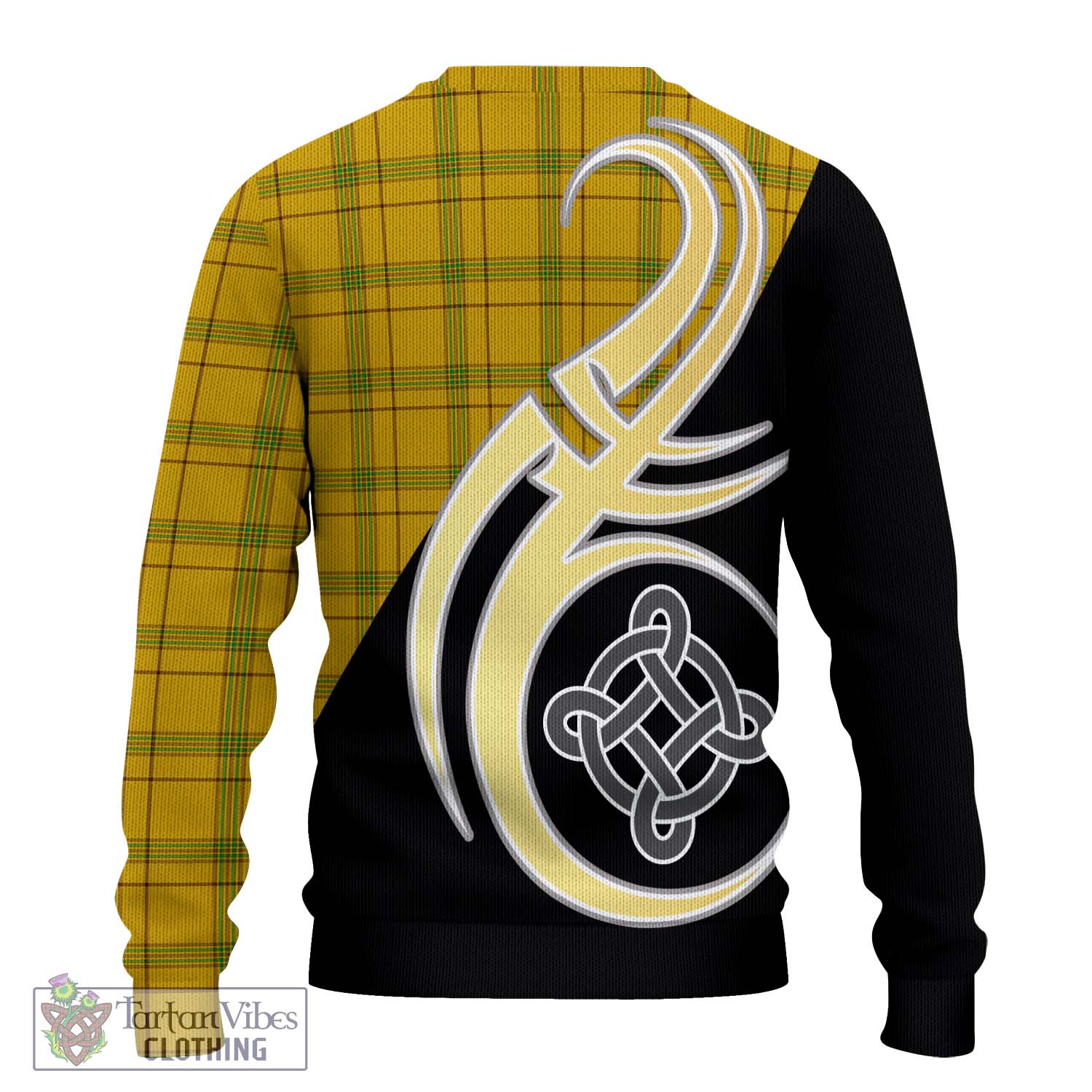 Houston Tartan Knitted Sweater with Family Crest and Celtic Symbol Style - Tartan Vibes Clothing