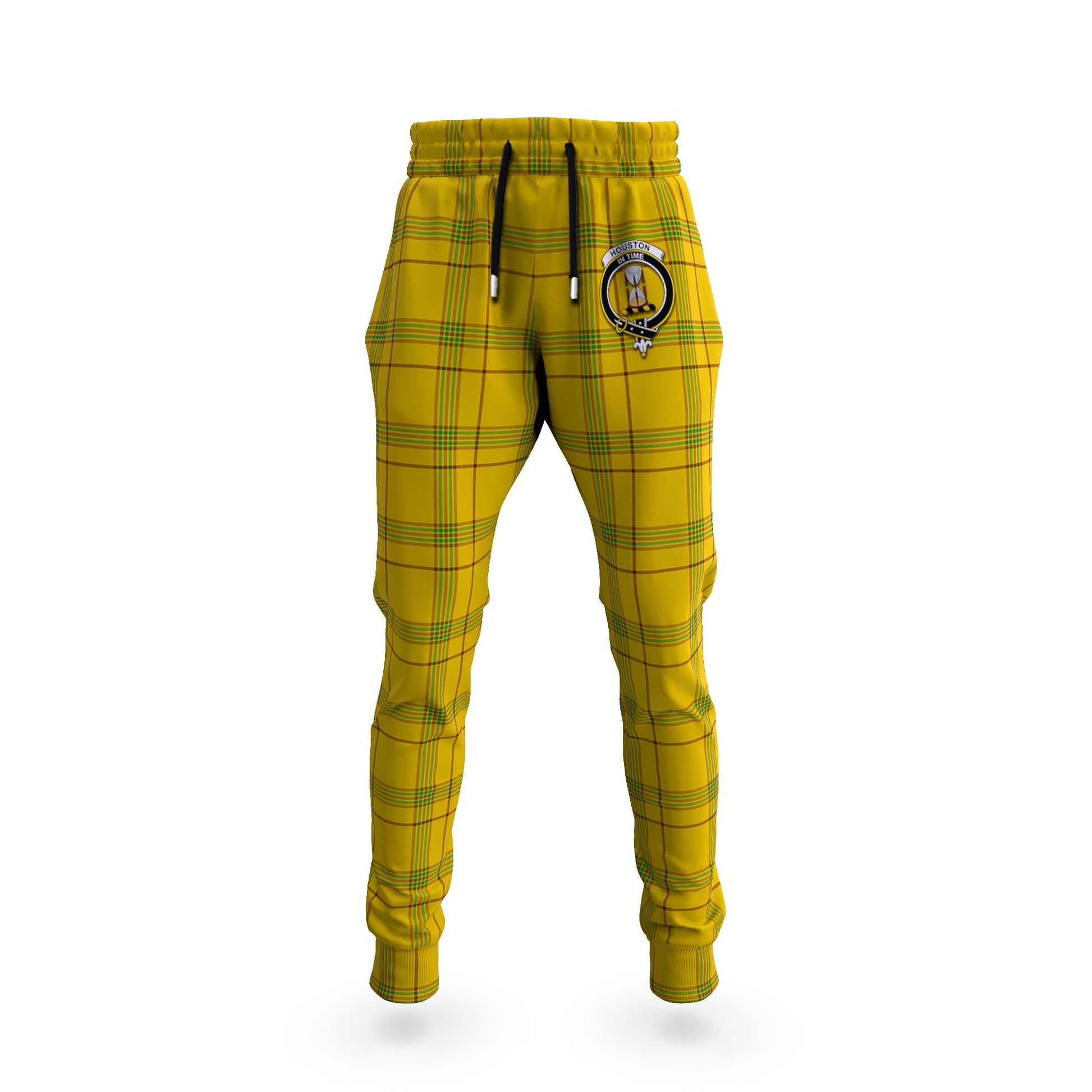 Houston Tartan Joggers Pants with Family Crest - Tartanvibesclothing