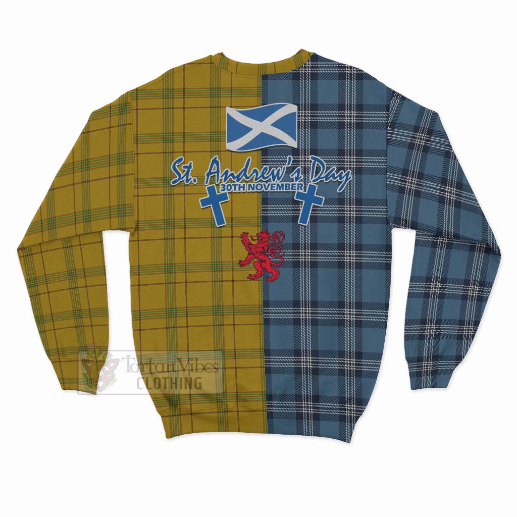 Tartan Vibes Clothing Houston Tartan Sweatshirt Happy St. Andrew's Day Half Tartan Style