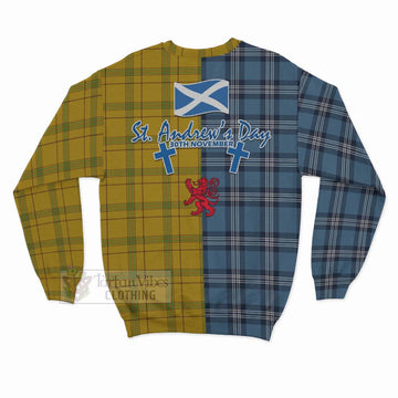 Houston Tartan Sweatshirt Happy St. Andrew's Day Half Tartan Style