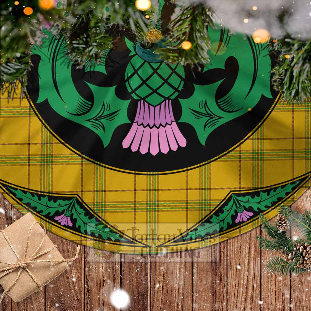 Tartan Vibes Clothing Houston Tartan Christmas Tree Skirt Scottish Thistle Style