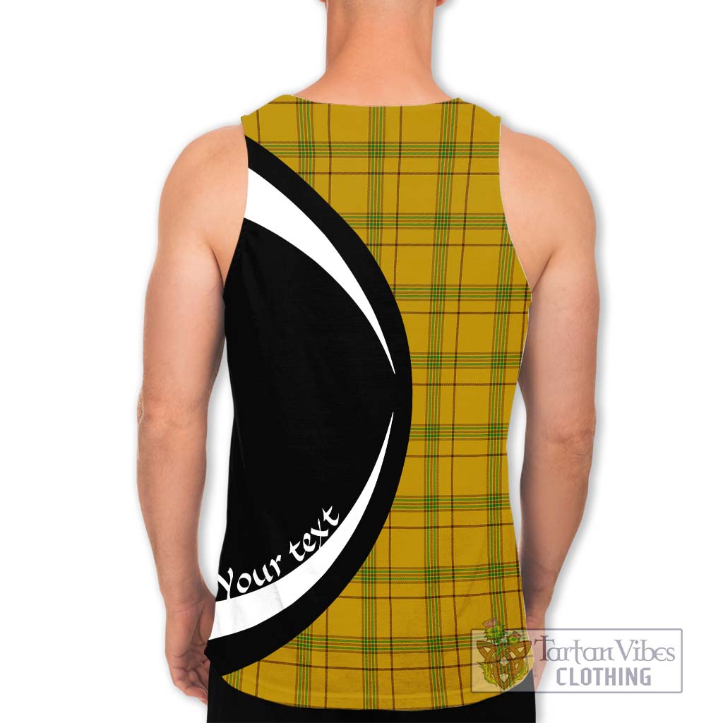 Houston Tartan Men's Tank Top with Family Crest Circle Style - Tartan Vibes Clothing