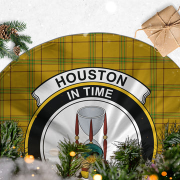 Houston Tartan Christmas Tree Skirt with Family Crest