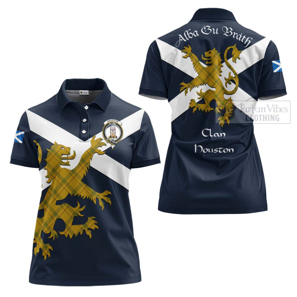 Tartan Vibes Clothing Houston Tartan Lion Rampant Women's Polo Shirt – Proudly Display Your Heritage with Alba Gu Brath and Clan Name