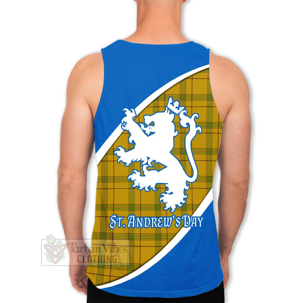 Tartan Vibes Clothing Houston Family Crest Tartan Men's Tank Top Celebrate Saint Andrew's Day in Style