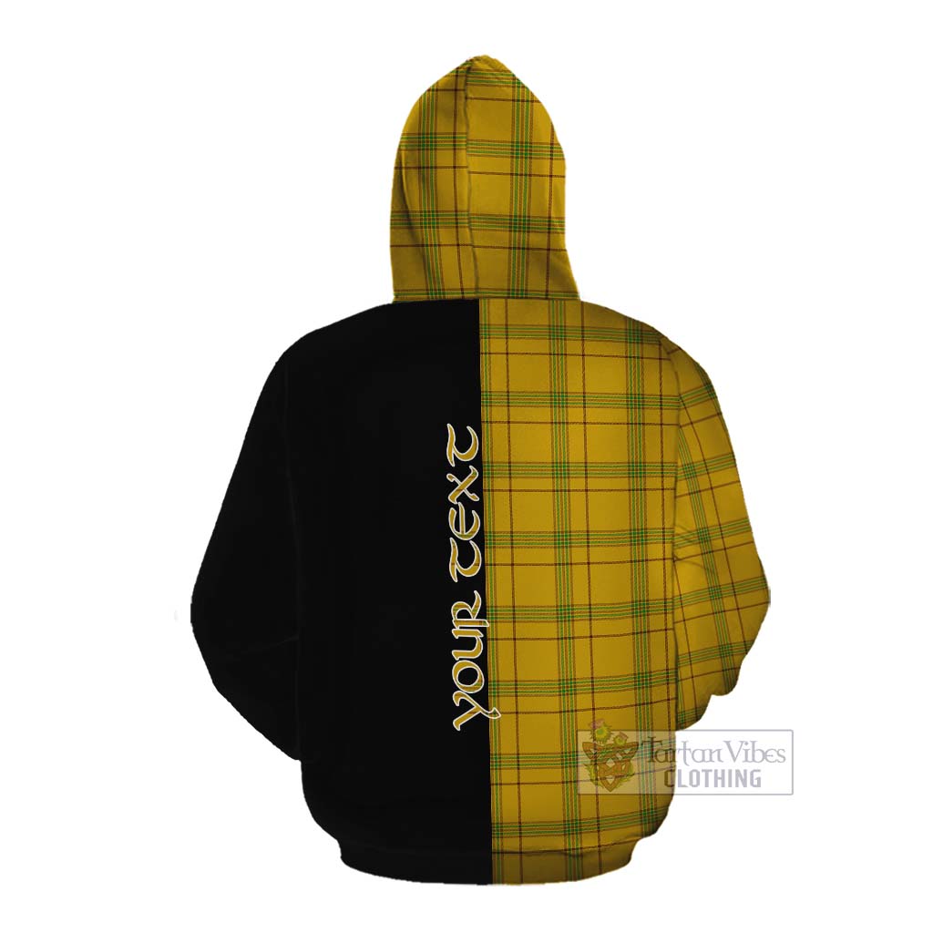 Tartan Vibes Clothing Houston Tartan Cotton Hoodie with Family Crest and Half Of Me Style