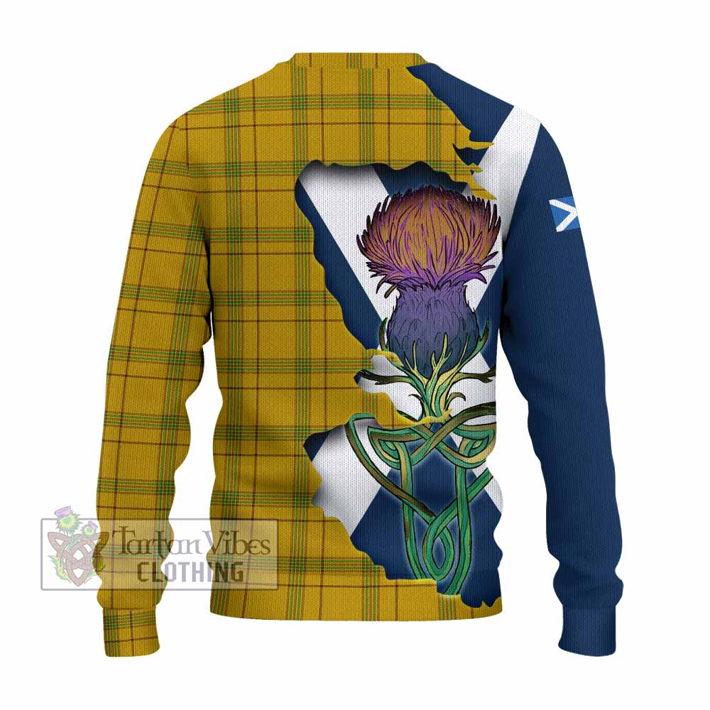 Houston Tartan Family Crest Knitted Sweater Scottish Thistle Celtic Inspired - Tartan Vibes Clothing