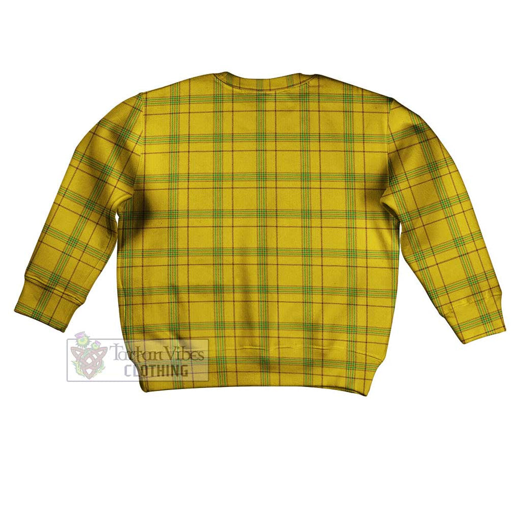 Tartan Vibes Clothing Houston Tartan Kid Ugly Sweater with Family Crest