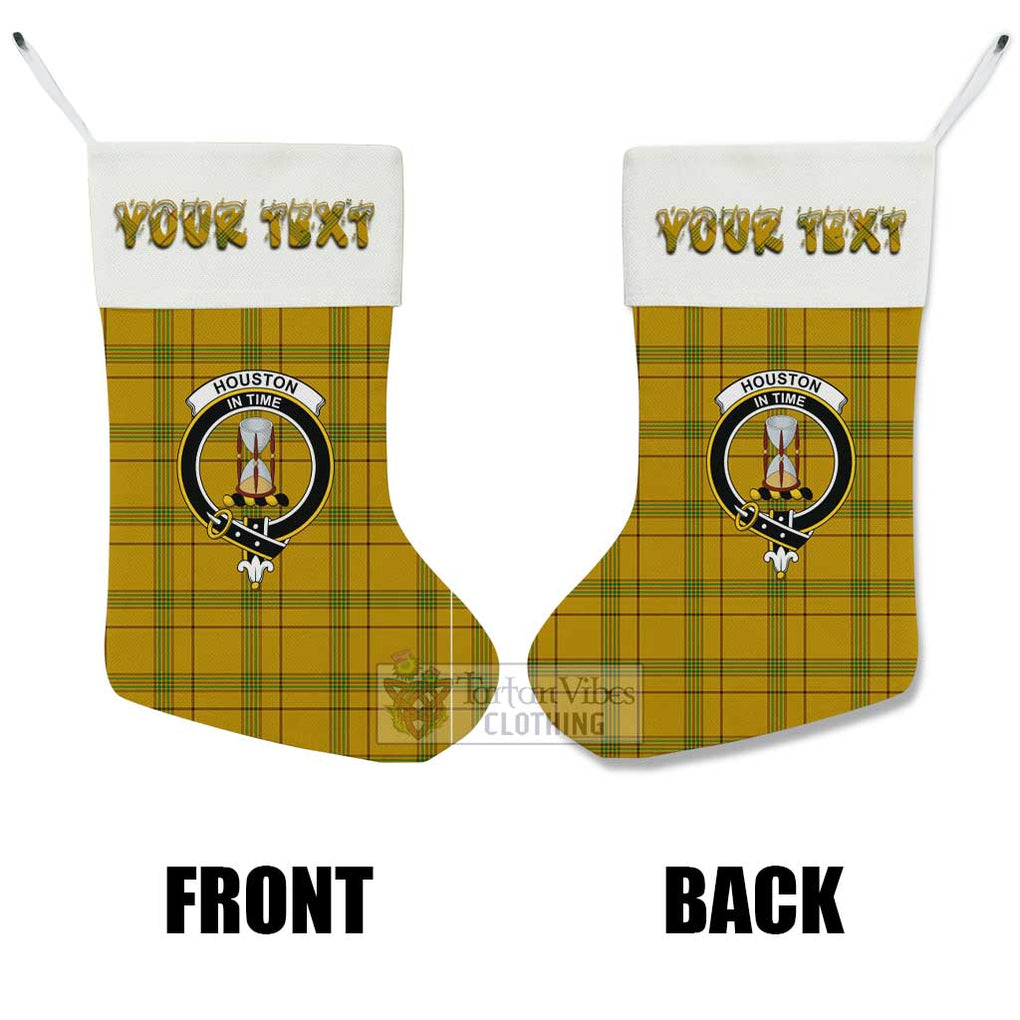 Tartan Vibes Clothing Houston Tartan Family Crest Christmas Stocking with Personalized Text