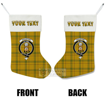 Houston Tartan Family Crest Christmas Stocking with Personalized Text