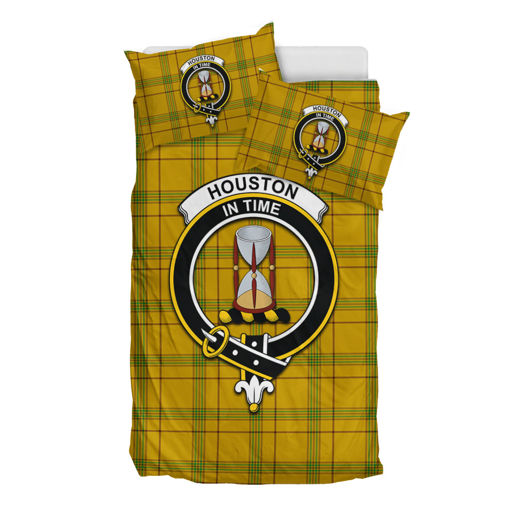 Houston Tartan Bedding Set with Family Crest - Tartan Vibes Clothing